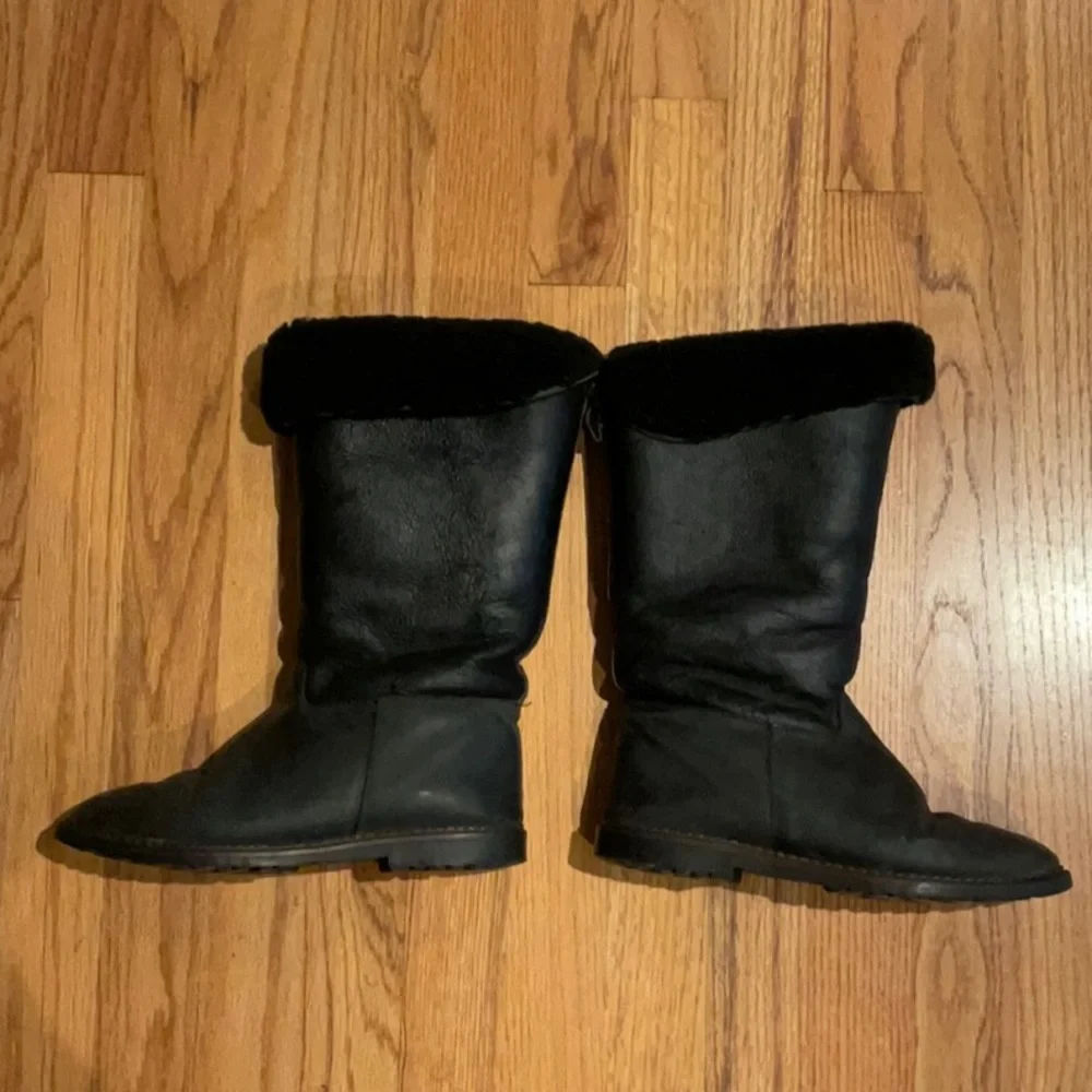 LLBean - Boots - Women’s Size 38 - Black - Fleece-Lined Leather - About 13” High